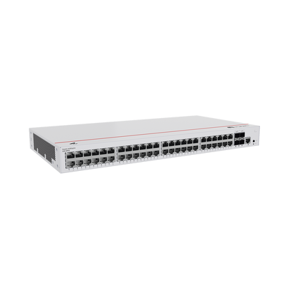 Switch de Acceso Gigabit Administrable PoE Capa 2 / 48 puertos 10/100/1000 Mbps (PoE) / 4 Puertos 1GE SFP Uplink / ERPS / IMGP Snooping / DHCP Snooping / PoE Perpetuo / 380W / Administración Nube Gratis