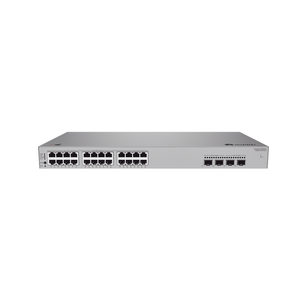 Switch de Acceso eKit Administrable / Capa 2 / 24 Puertos PoE+ Gigabit + 2 Puertos SFP (2.5 Gbps) + 2 Puertos SFP+ /  PoE Perpetuo / Presupuesto PoE 195 W / Sin licenciamiento