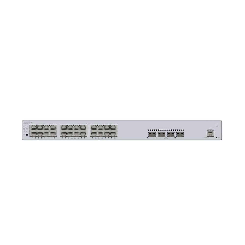Switch de Distribución/Core Gigabit Administrable PoE Capa 3 / 24 puertos 10/100/1000 Mbps (PoE) / 4 Puertos 10GE SFP+ Uplink / ERPS / Rutas Estáticas / iStack / PoE Perpetuo / 400W / Administración Nube Gratis