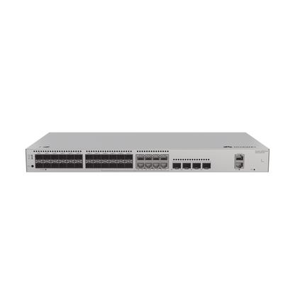 Switch de Distribución/Core Gigabit Administrable  Capa 3 / 24 puertos 1GE SFP ( Combo con 8 Puertos 10/100/1000 Mbps) / 4 Puertos 10GE SFP+ Uplink / ERPS / Rutas Estáticas / iStack / Administración Nube Gratis
