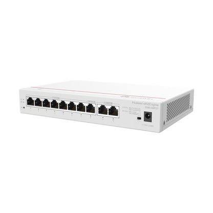 Router eKit / 2 Puertos WAN Gigabit / 1 Puerto LAN/WAN Gigabit  / 7 Puertos PoE LAN Gigabit / Presupuesto PoE 124 W / Rendimiento de 2 Gbps / Controlador (64 APs) / Hasta 250 clientes / Libre de licenciamiento