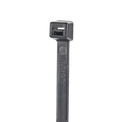 Cincho de Nylon 6.6 StrongHold™, 100mm largo x 2.5mm ancho, Color Negro, Exterior Resistente a Rayos UV, Paquete de 100pz