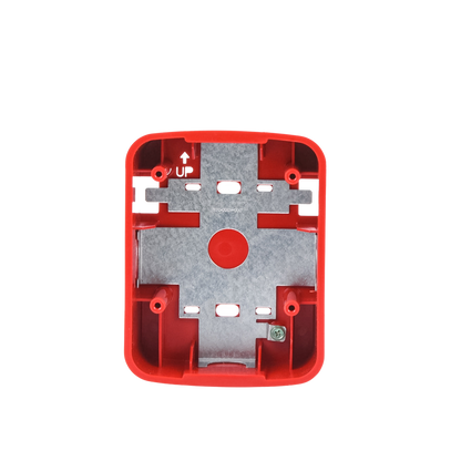 Caja de Montaje en Pared para Bocina y Bocina con Lampara Estroboscopica y para montaje en Techo de Bocinas, Color Rojo
