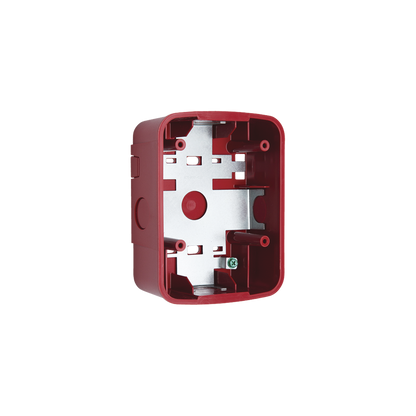 Caja de Montaje en Pared para Bocina y Bocina con Lampara Estroboscopica y para montaje en Techo de Bocinas, Color Rojo