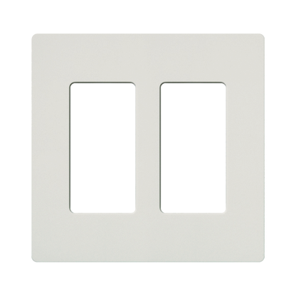 Tapa Color Blanco Satin Snow para interruptor o dimmer Lutron, 2 gang, limpio y moderno