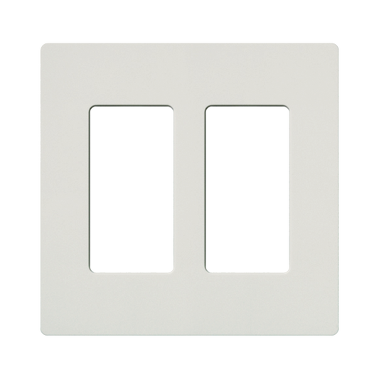 Tapa Color Blanco Satin Snow para interruptor o dimmer Lutron, 2 gang, limpio y moderno