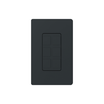Placa de 6 puertos, color negro night.