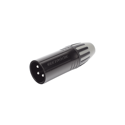 XLR conector de cable macho, carcasa enchapada en negro, contactos enchapados en plata