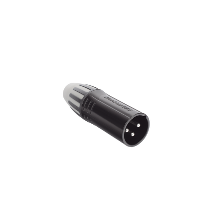 XLR conector de cable macho, carcasa enchapada en negro, contactos enchapados en plata