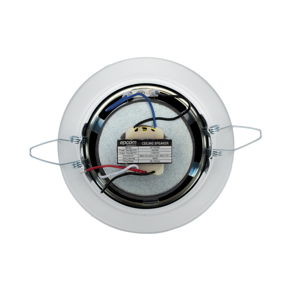 Altavoz  4" | Montaje en Techo | 3 - 6W | 70/100V | Frente Metálico | Resistente a Humedad