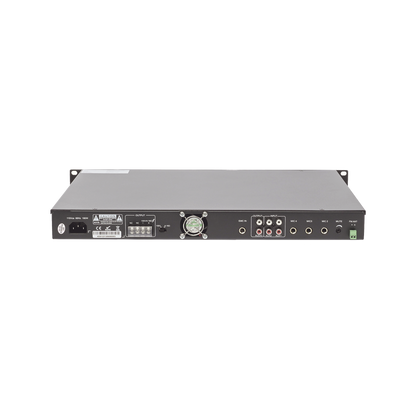Amplificador Mezclador | 120W RMS | Sistema 100V y Baja Impedancia | MP3 | Tuner | Bluetooth | Música ambiental y Voceo