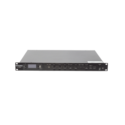 Amplificador Mezclador | 120W RMS | Sistema 100V y Baja Impedancia | MP3 | Tuner | Bluetooth | Música ambiental y Voceo