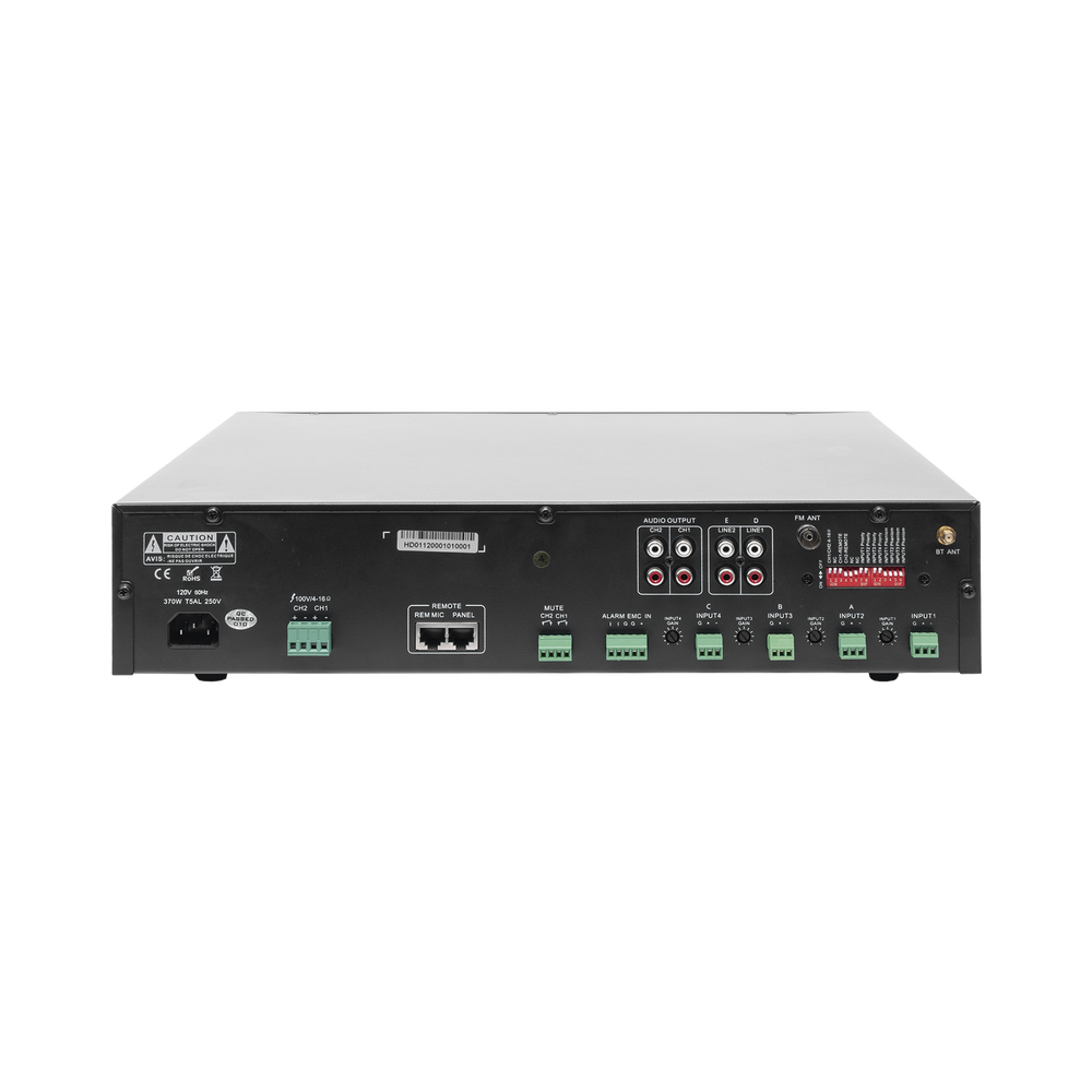 Amplificador Mezclador Matricial | 2 zonas | 240w por canal | 6 entradas | Receptor de medios