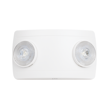 Luz de Emergencia Dual LED ultra compacta/150 lúmenes/Luz fría/Batería de Respaldo Incluida/Botón de test.