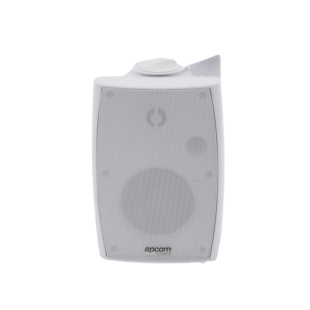 Altavoz de Pared de 2 vías | Woofer 4in + 1.5in | 2.5W - 20W | Para Sistemas 70/100V y 8 ohms | Material ABS | Rejilla y Bracket de Metal | Color Blanco
