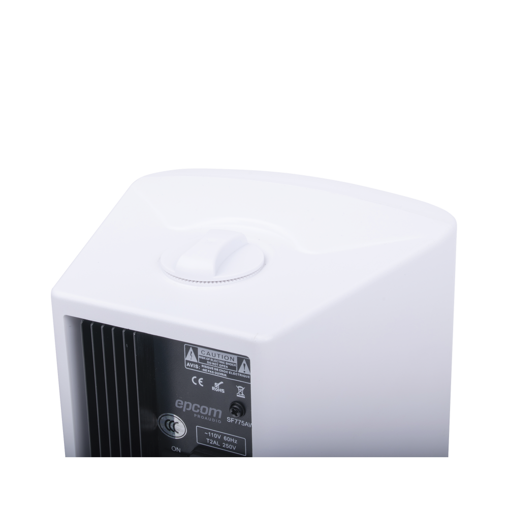 Altavoces Amplificada de Montaje en Pared 5"+1.5" | RMS 20W@8ohms y Pasivo 20W | Material ABS | Reja Metálica | Bracket de Metal | Color Blanco