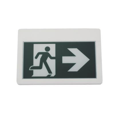 Letrero LED de Señalización de salida "Hombre Corriendo"/ Alto brillo / Uso en pared, lateral o techo / Batería de Respaldo Incluida con hasta 120 minutos de duracion