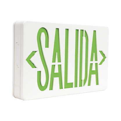 Letrero LED DUAL de SALIDA Universal con alto brillo/uso en pared, lateral o techo/Batería de Respaldo Incluida.