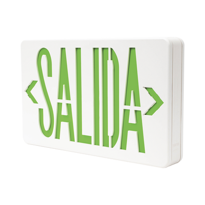 Letrero LED DUAL de SALIDA Universal con alto brillo/uso en pared, lateral o techo/Batería de Respaldo Incluida.