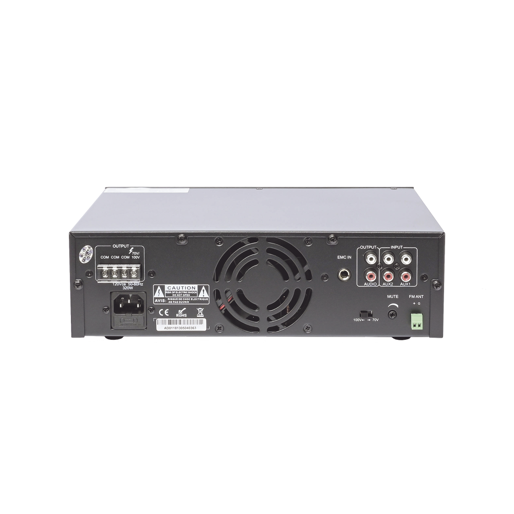 Mini Amplificador de Audio Mezclador | 240W RMS | Sistema 70/100V | MP3 | Tuner | Bluetooth | Musica ambiental y Voceo
