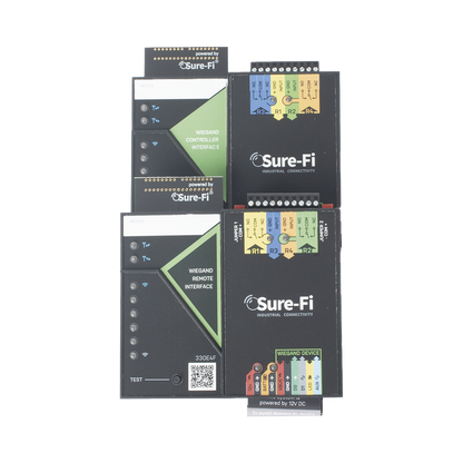 Convertidor de lectora para control de acceso (cableado a inalámbrico) / 1 Wiegand / 2 Relevadores / 2 Entradas / Atraviesa hasta 1.6 KM En Construcción o Material
