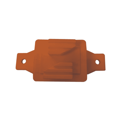 Aislador de Paso color Naranja reforzado para cercos eléctricos, resistente al clima extremoso