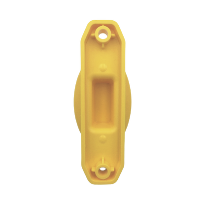 Aislador de Paso color Amarillo reforzado para cercos eléctricos, resistente al clima extremoso