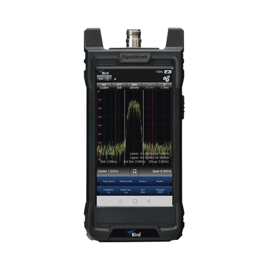 Analizador de Espectro Portátil SIGNAL HAWK, 9 KHz a 6 GHz, Incluye Estuches de uso Rudo y Ligero, Batería Li-Ion, Adaptador 12V, Lápiz Táctil, Adaptador USB-C a USB-A, Manual  de Instrucción.