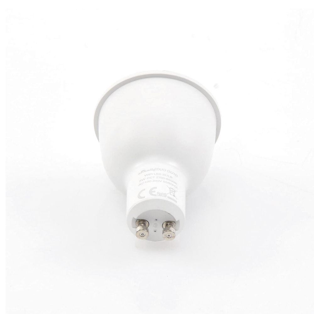 Foco tipo Gu10 inteligente con señal inalámbrica, color dual blanco y cálido, uso de App Shelly. AC 100-240V