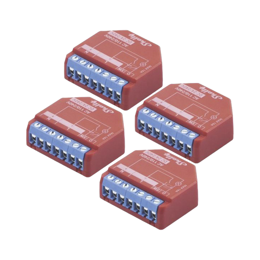 KIT de 4 piezas Relevador inalámbrico inteligente 16A, 110-230 V, medición de consumo, compatible con asistente de voz Alexa, Google Home