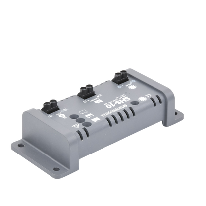 Controlador de Carga Solar PWM 10 A / 12 VCC / Desconexión Automática / IP22 / Protección Integral / Bajo Consumo 8 mA