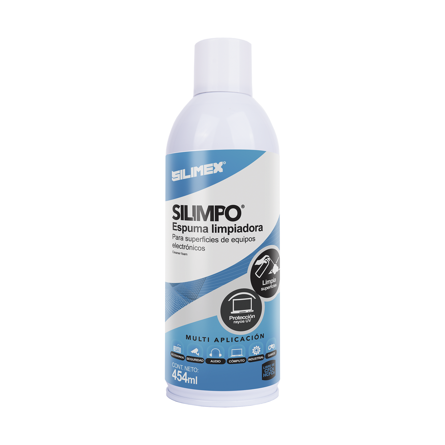 Espuma Limpiadora para Todo Tipo de Superficies Plásticas y Metálicas de Sistemas de Vídeo, Audio, Telefonía y Equipo de Cómputo, Contiene Protectores de Rayos UV, 454 ml