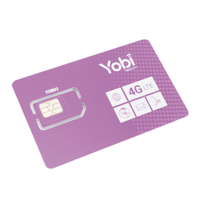 SIM Yobi para dispositivos móviles 3G/4G con recarga de 1GB cada mes durante 1 año de servicio (solo datos)