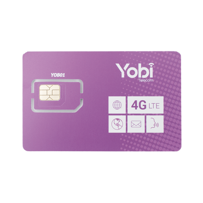 SIM Yobi para dispositivos móviles 3G/4G con recarga de 1GB cada mes durante 1 año de servicio (solo datos)