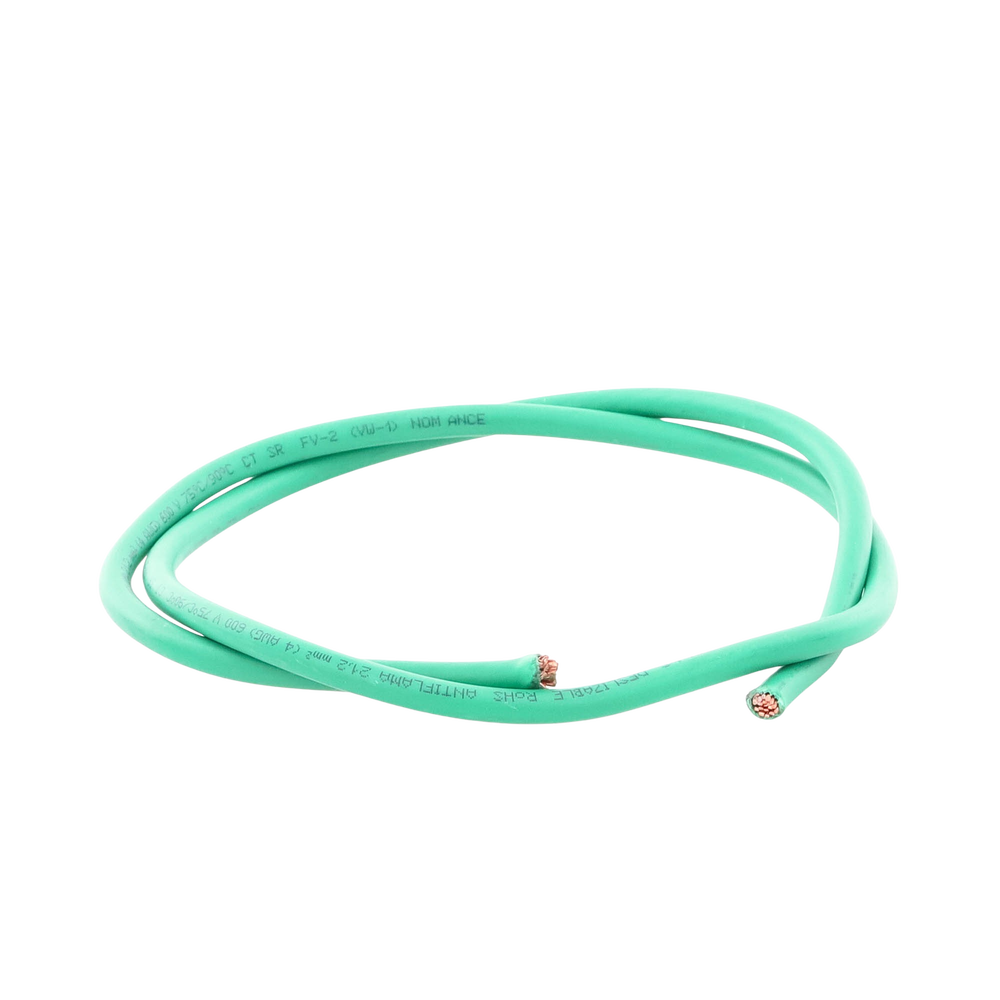 (SLLU22) Cable de Cobre Recubierto THW-LS Calibre 4 AWG 19 Hilos Color Verde (Venta por Metro)