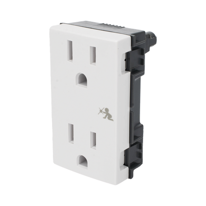Módulo Dúplex de Contactos Eléctricos 10A 127V Color Blanco / Compatible con Cajas para Pavimento SM-CPAV-2 y SM-CPAV-4 / Requiere Adaptador SM-ADAP-FP para Fijación / Modelo 25424-30