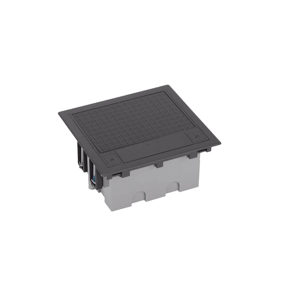 Caja de Suelo Simon Serie S / Para Voz, Datos o Contactos Eléctricos / Capacidad para 2 Módulos / Con Registro Integrado para Fijación en Concreto / Profundidad Ajustable de 70 a 100 mm (2.76 a 3.94 pulgadas) / Alta Resistencia Mecánica y Térmica