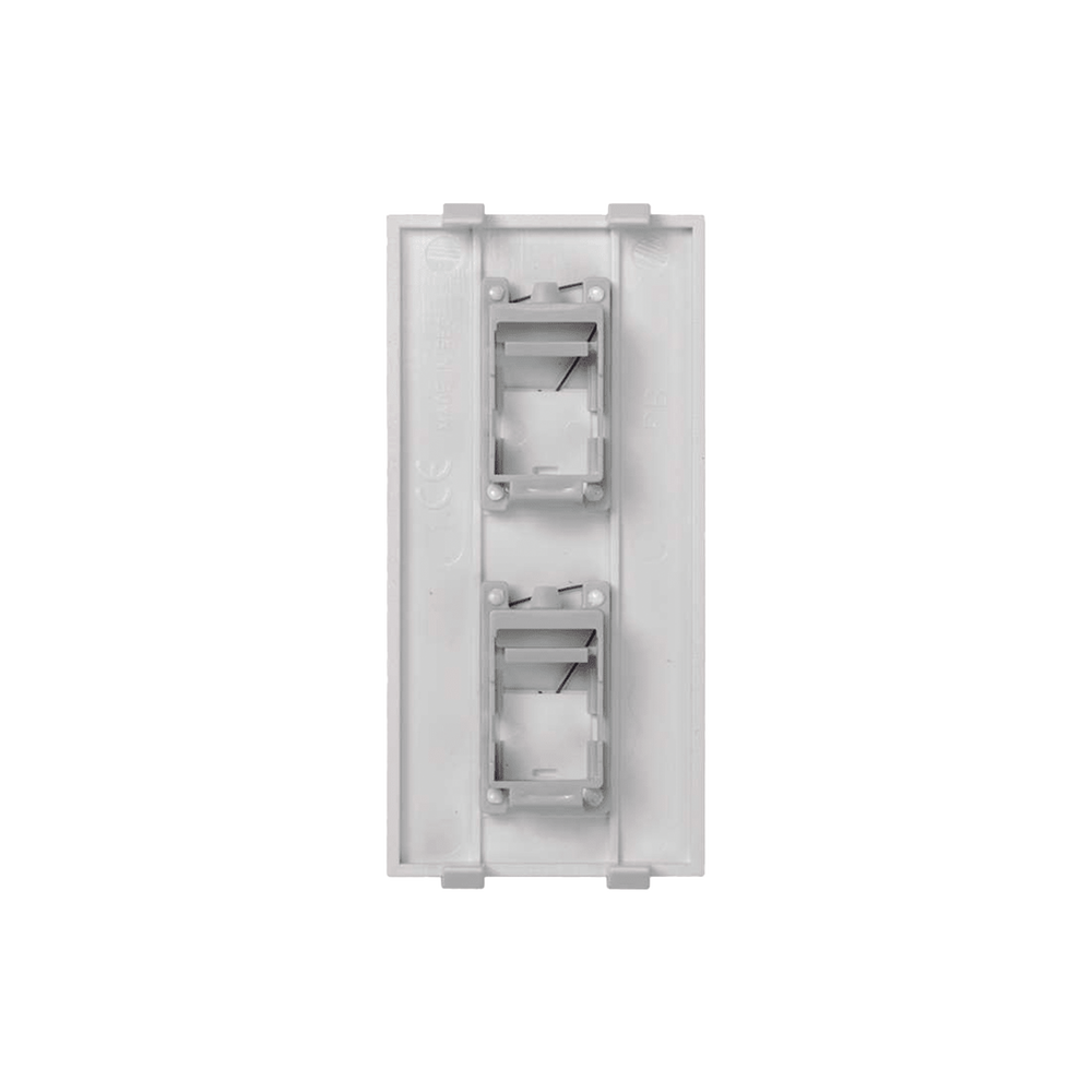 Placa Plana de Voz y Datos con Guardapolvo para 2 RJ45 / Color Blanco / 2 Puertos para Jacks Keystone / Compatible con Cajas de Pavimento SM-CPAV-2 y SM-CPAV-4 / Modelo S76B/9
