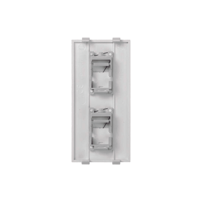 Placa Plana de Voz y Datos con Guardapolvo para 2 RJ45 / Color Blanco / 2 Puertos para Jacks Keystone / Compatible con Cajas de Pavimento SM-CPAV-2 y SM-CPAV-4 / Modelo S76B/9