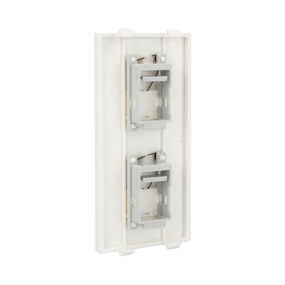 Placa Plana de Voz y Datos con Guardapolvo para 2 RJ45 / Color Blanco / 2 Puertos para Jacks Keystone / Compatible con Cajas de Pavimento SM-CPAV-2 y SM-CPAV-4 / Modelo S76B/9