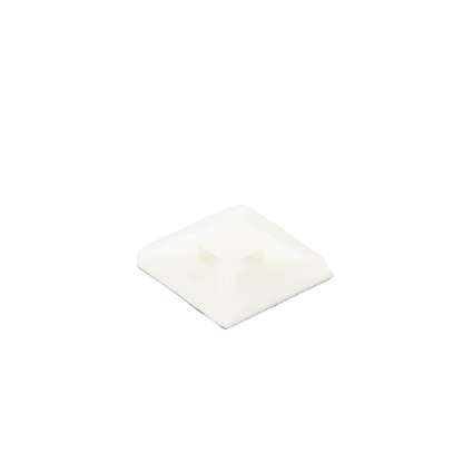 Montaje-Sujetador Adhesivo STRONGHOLD de 4 Vías de 1" x 1" x 1/4", Color Natural,  Nylon 6.6 Retardante de Llamas V-2, Paquete de 100pz