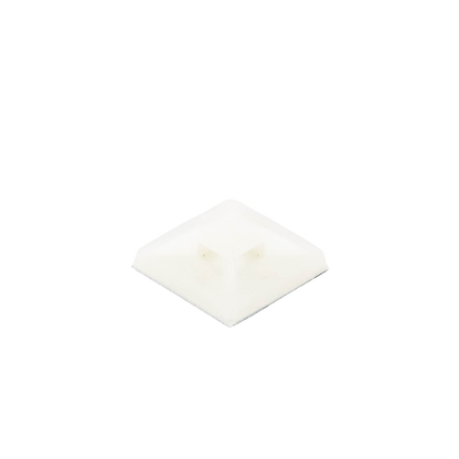 Montaje-Sujetador Adhesivo STRONGHOLD de 4 Vías de 1" x 1" x 1/4", Color Natural,  Nylon 6.6 Retardante de Llamas V-2, Paquete de 100pz