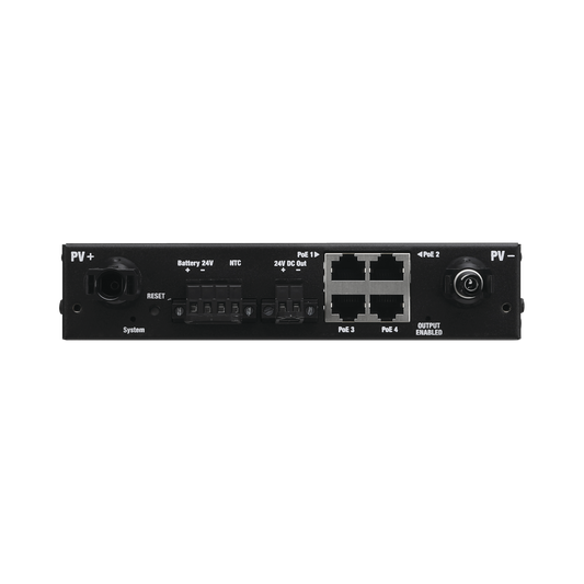 Controlador de carga MPPT SunMax SolarPoint 24V 7A para interior con switch PoE pasivo 24V integrado para alimentar equipos airMAX