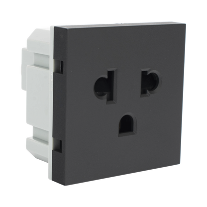 Módulo para Tomacorriente Euroamericano / Color Grafito / 45x45 mm (1.77 x 1.77 Pulgadas) / Compatible con Torres y Cajas para Escritorio de la Marca Simon