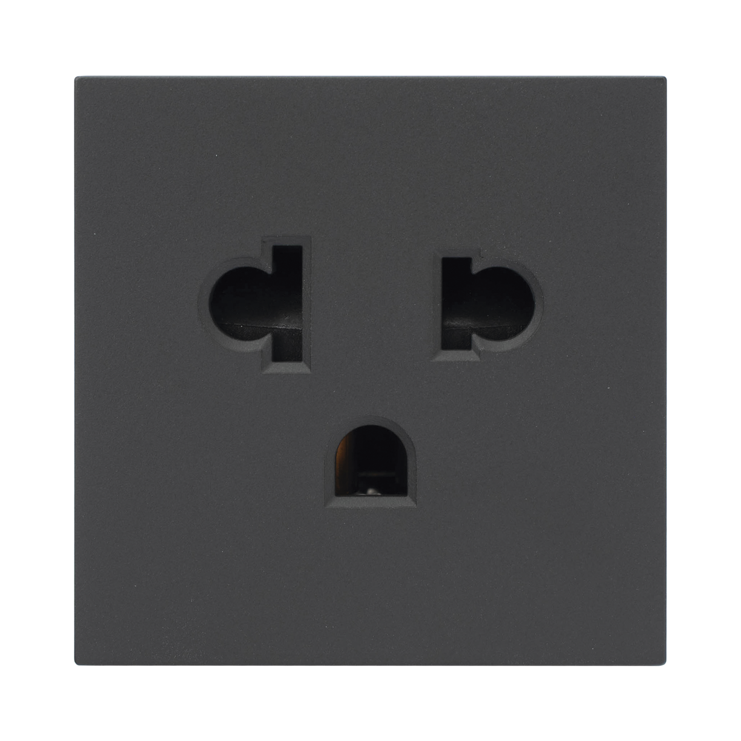Módulo para Tomacorriente Euroamericano / Color Grafito / 45x45 mm (1.77 x 1.77 Pulgadas) / Compatible con Torres y Cajas para Escritorio de la Marca Simon