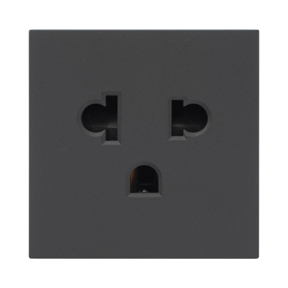 Módulo para Tomacorriente Euroamericano / Color Grafito / 45x45 mm (1.77 x 1.77 Pulgadas) / Compatible con Torres y Cajas para Escritorio de la Marca Simon