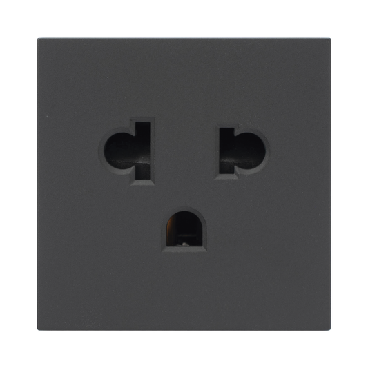Módulo para Tomacorriente Euroamericano / Color Grafito / 45x45 mm (1.77 x 1.77 Pulgadas) / Compatible con Torres y Cajas para Escritorio de la Marca Simon