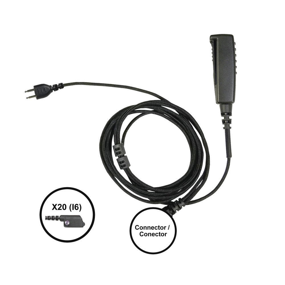 Cable para Micrófono audífono SNAP intercambiable con conector para Radios Icom IC-F3216/4261DS/DT, IC-F52D/62D, IC-F3400/4400DS/DT