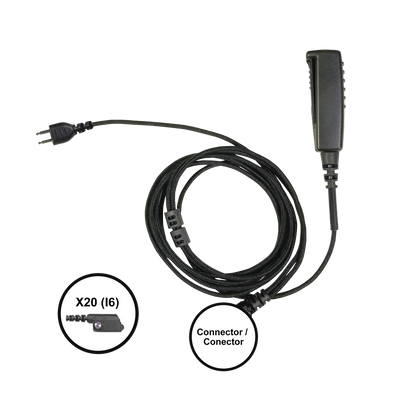 Cable para Micrófono audífono SNAP intercambiable con conector para Radios Icom IC-F3216/4261DS/DT, IC-F52D/62D, IC-F3400/4400DS/DT