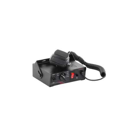 Sirena Vehicular de 100W de Potencia, Con Switch Giratorio de 6 posiciones y Micrófono Integrado de Uso Rudo
